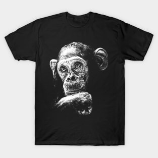 Chimpanzee Monkey / Risograph Artwork T-Shirt